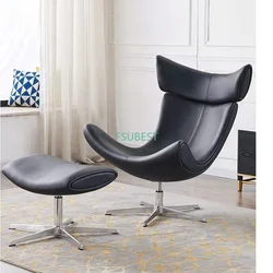 Modern Furniture Top Grain Genunine Leather Lounge Leisure Living Room Home Furniture Accent Imola Arm Swivel Chair