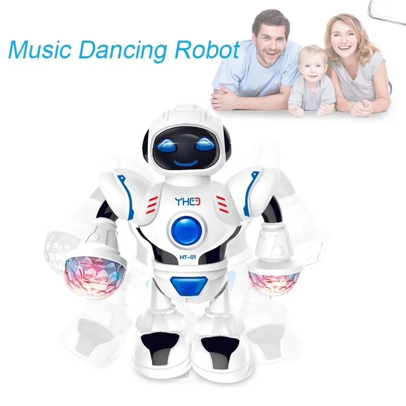 Flashing Light Dance Robot Children Electronic Toy Intelligent Automatic Simulated Dance Music Robot Model Toy for Kid Adult