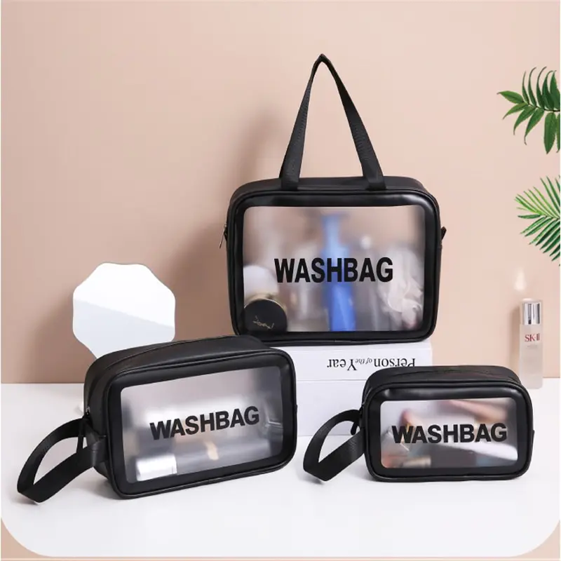 Neceser de viaje portátil para mujer, bolsa de almacenamiento de maquillaje impermeable, transparente, organizador de cosméticos de gran capacidad, estuche de belleza para mujer