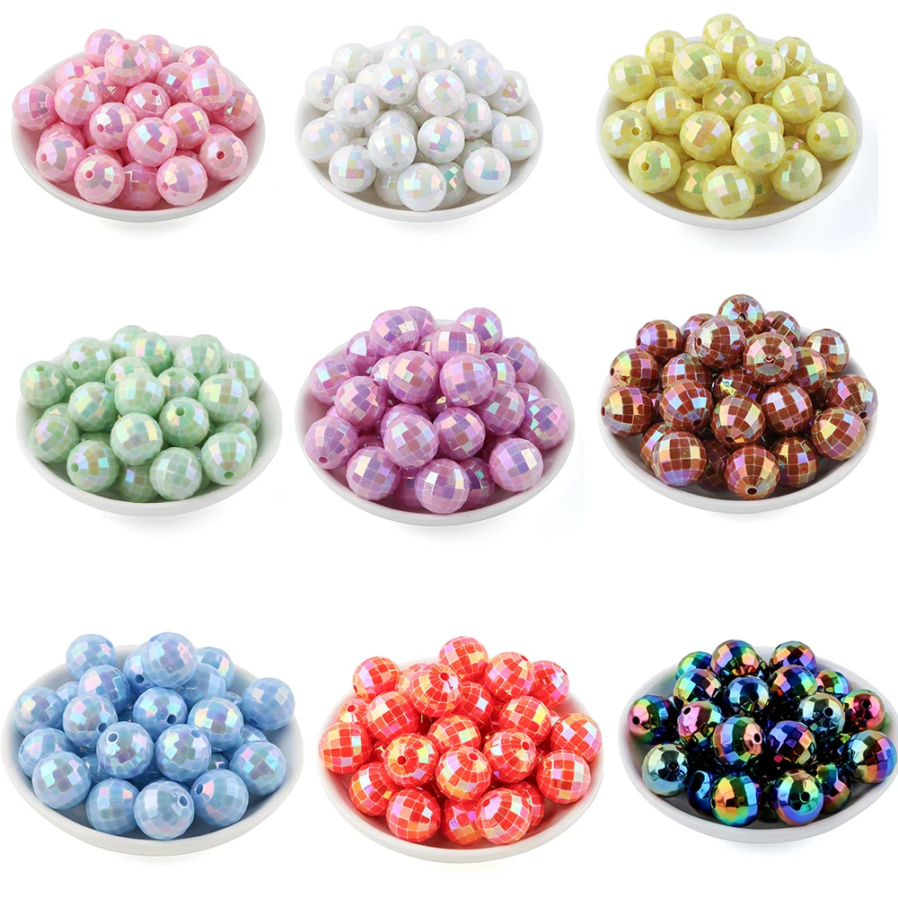 

20Pcs/Bag Retro Disco Light Ball Acrylic Beads, Used For DIY Pens, Keychains, Bracelets And Other Handmade Decorations