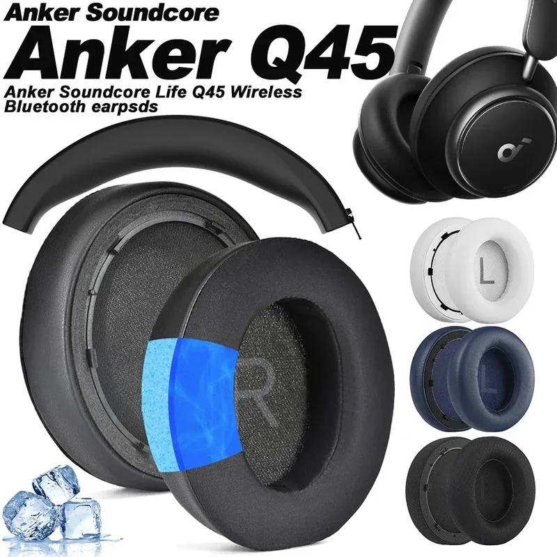 Подушечки для наушников для Anker Soundcore Life Space Q45, сменные розовые подушечки для наушников, сетчатые чехлы с эффектом памяти, губка, протеин