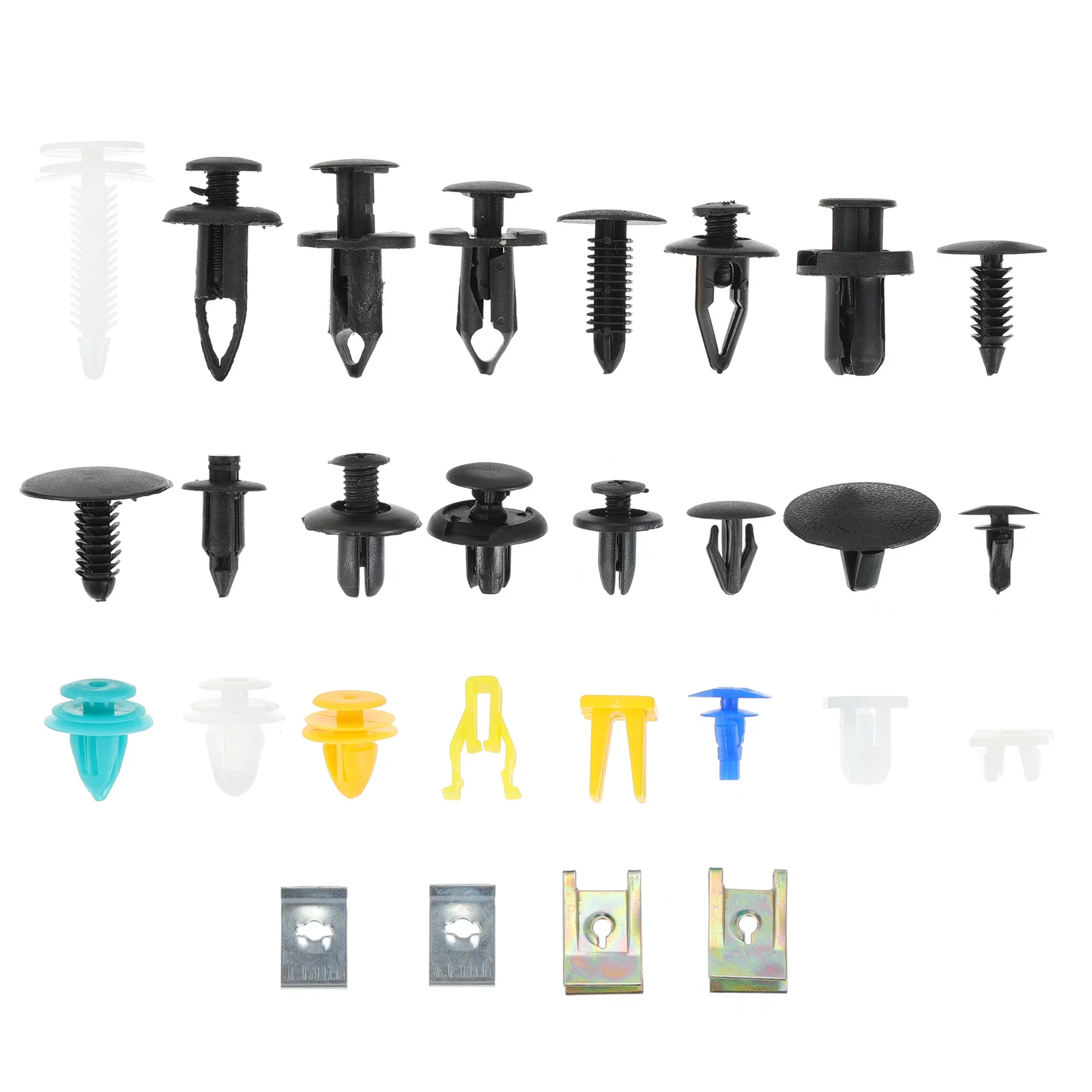 

200Pcs Car Push Type Retainer Clips Different Size Shape Durable Auto Bumper Fasteners for Door Trim Side Skirt Radiator Shield