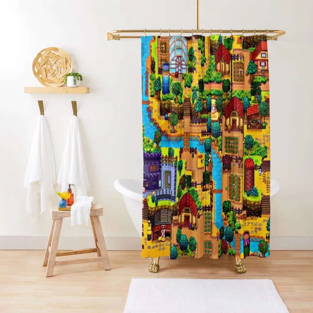 

Stardew valley map Shower Curtain Shower Bathroom Modern Bathroom Accessories Curtain