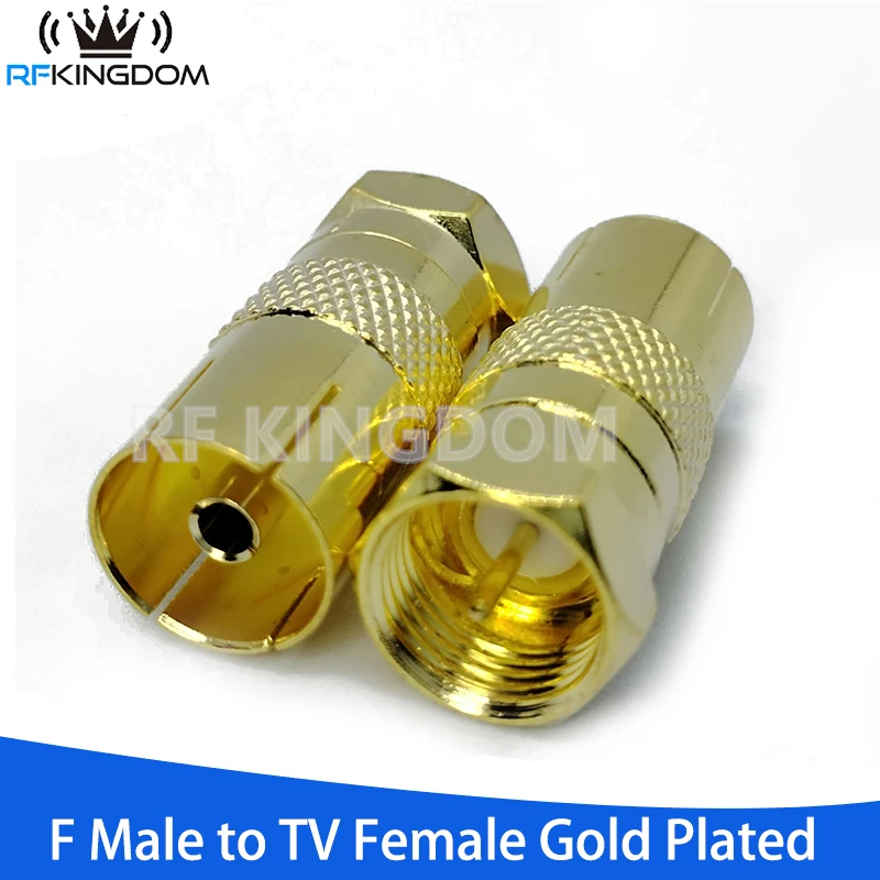 Gold Plated F Type Male Plug to IEC TV Aerial Female Adpater RF Coax Connector Adapte