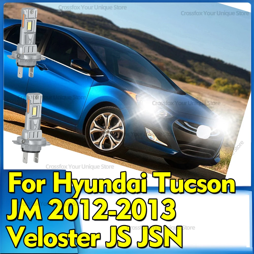 

2/4x 6000K LED H7 Фары 30000LM с дальним и ближним светом для Hyundai Tucson JM 2012-2013, Veloster JS JSN 2011-2023, 2014, 2015, 2016, 2017