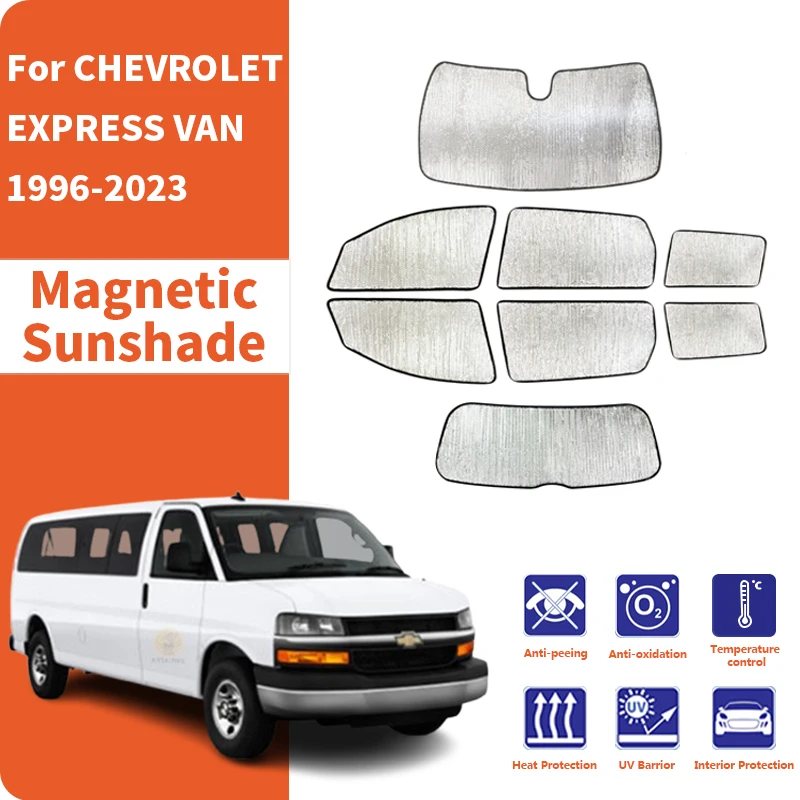 Custom Car Window Sunshade Anti-UV Car Sun Window Visors Sunshade Covers Accessories For CHEVROLET EXPRESS VAN 1996-2023