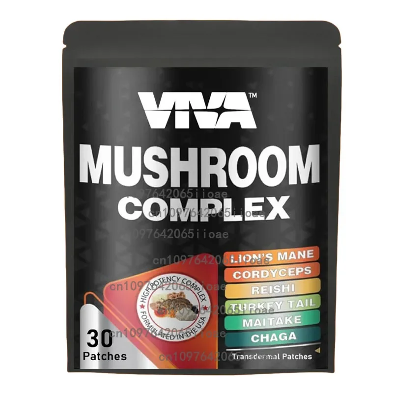

30 Patches 10x Mushroom Complex Transdermal Patches Lions Mane, Cordyceps, Turkey Tail for Immunity, Energy, Mood, Focus