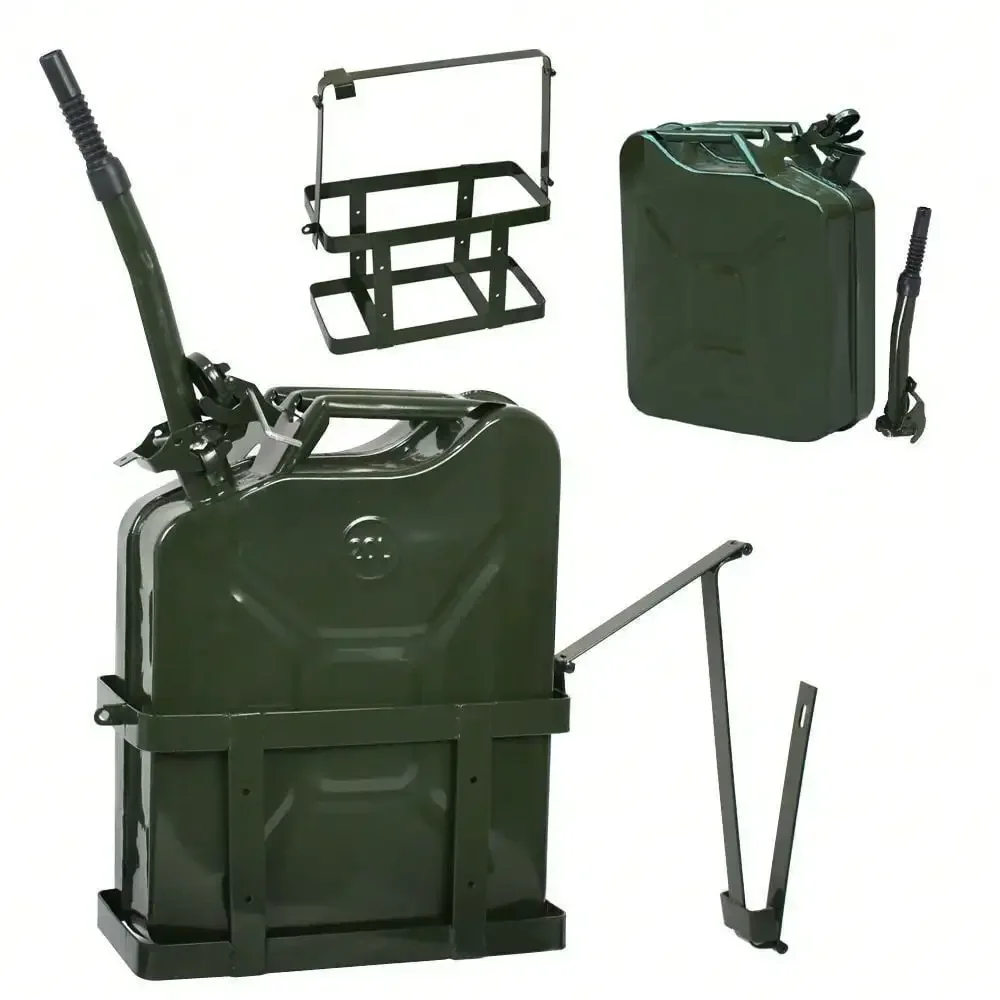 

Can with Holder, Steel Tank Gasoline Green 20L Liter 5 Gallons