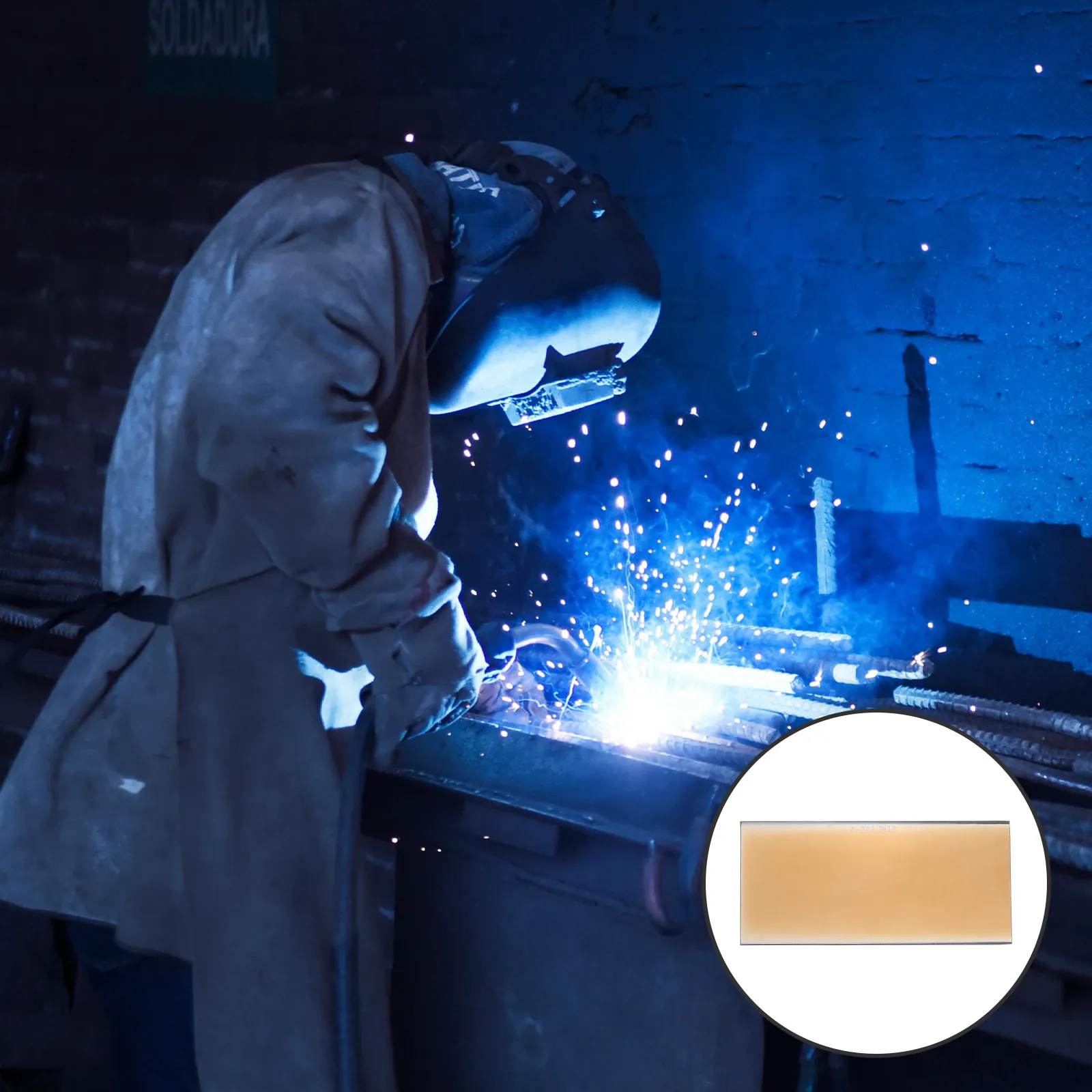 2Pcs Glass Welding Lens Blue 2x4 Inch Heat Resistant Auto Darkening Replacement for Welding Hood Pancake Covers