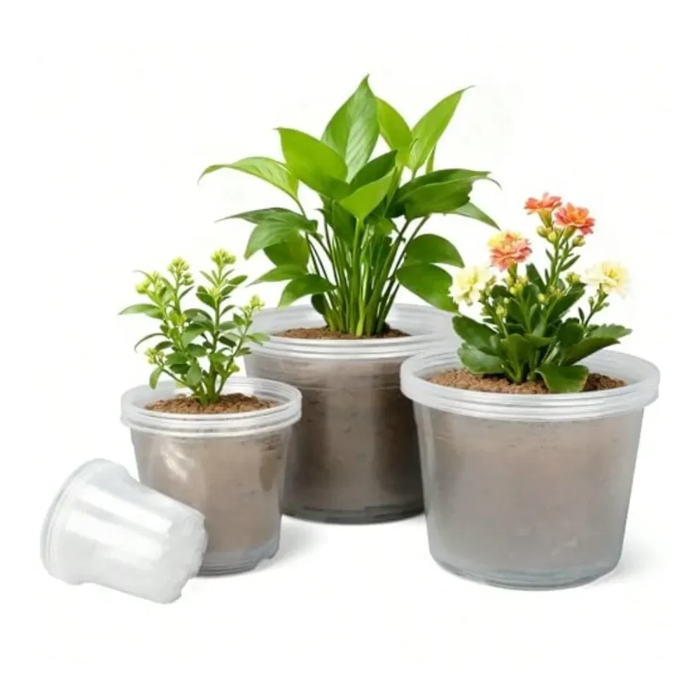 

4 6 8 10 Inch Large Size Clear Nursery Pots For Plants 16 Pack Plastic Plant Pots With Drainage Holes Durable Seedling Starter