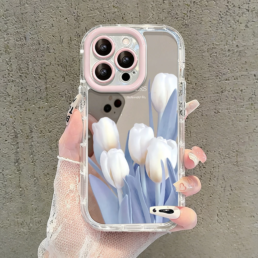 Tulpenblumen Air Cushion Spiegel Handyhülle für iPhone 17 15 14 16 Pro Max 13 12 11 Pro X XR XS MAX 7 8 Plus 17Air Modische Hülle – Detail 7