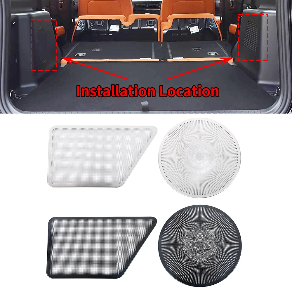 for GMW Haval H9 2024 2025 2026 Car Rear Trunk Audio Sound Speaker Refit Cover Trim Stainless Steel Protective Caps