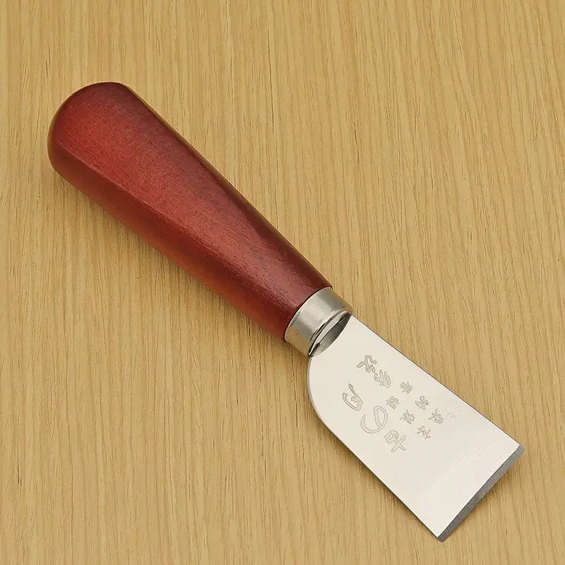 New-Leather Skiving Knife Cutting Knife With Wooden Handle Leather Skiver For DIY Leathercraft Working Tool