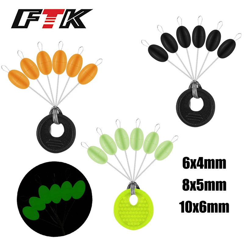 FTK 60PCS 10Set S M L Big Line Stop Space Beans Fishing Tackle Sea Carp Fly Fishing Bait Tool Float Catfish Round Float Stopper