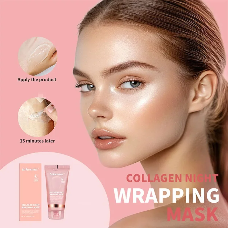 75ml Collagen Peel-off Mask, Night Wrapping Facial Mud Firming Mask Daily Face Skincare Deep Cleaning Skin-peeling Off Covers