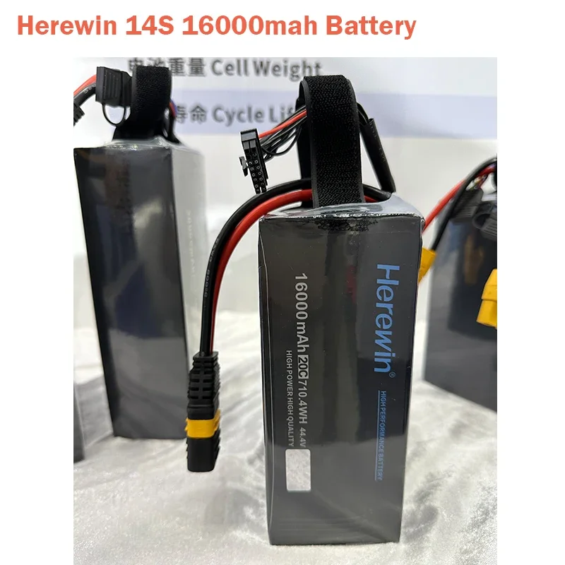 Herewin – batterie au Lithium li-po originale pour Drones UAV, 16000mah 22000mAh 30000mAh 20C 14S, prise AS150U, Protection agricole