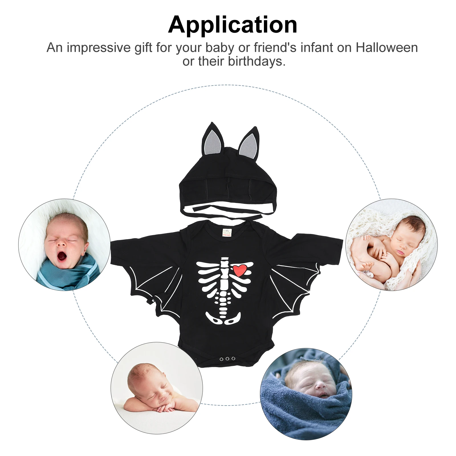 

1 pc Bat-sleeved Baby Jumpsuit Kids Rompers Halloween Clothes Toddler Party Wear Cotton Soft Material Snap Buttons Diaper Change