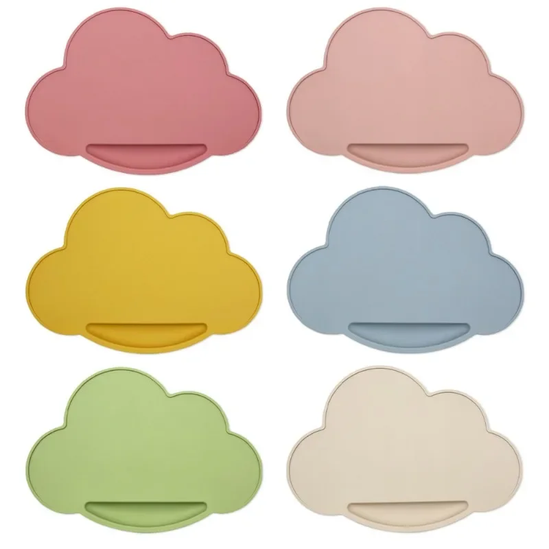 

1pc Silicone Cloud Shape Baby Placemat Portable Placemat For Feeding Dishes Plate Kids Non-slip Plate Mat Children's Tableware