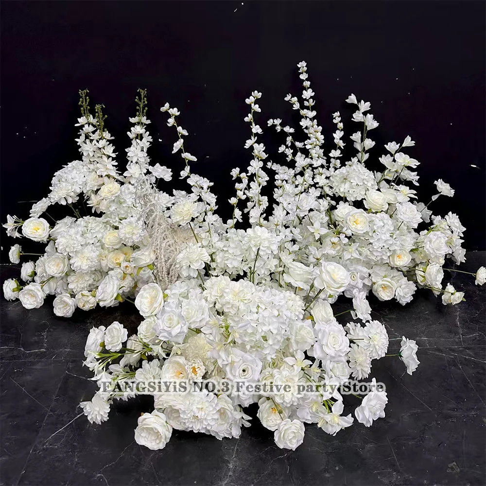

Luxury White 60cm Artificial Flower Ball Wedding Backdrop Arrangement Rose Peony Orchid Floral Table Centerpiece Party Decor