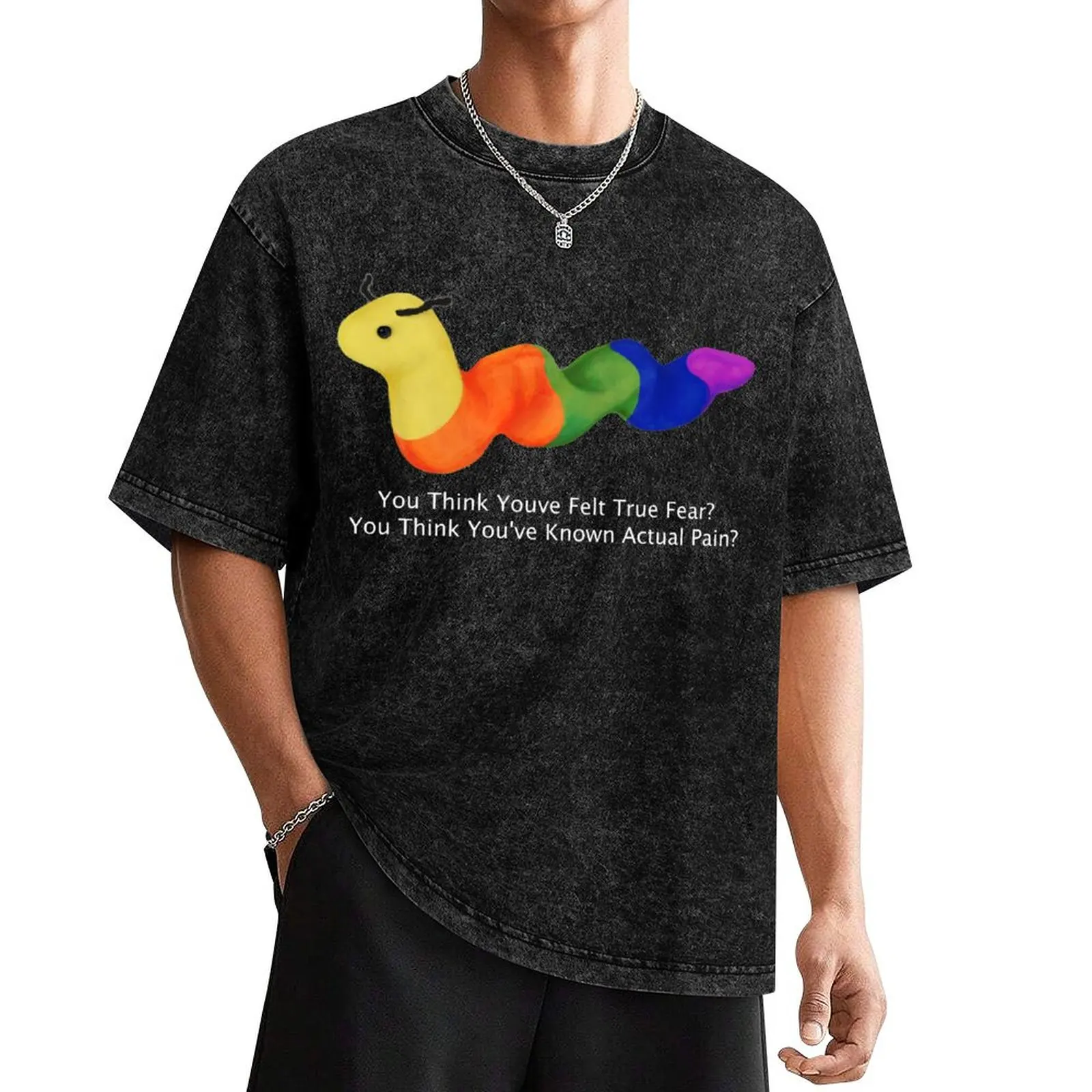 

Worm (White text ver) T-Shirt sweat oversized mens graphic t-shirts big and tall