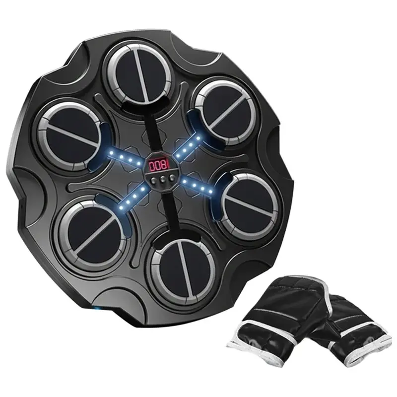B48B-Music Boxing Machine Smart Bluetooth With Gloves Wall Mounted Punching Trainer For Kids Adult Music Machine