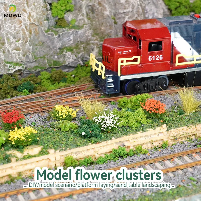DIY 소형 시뮬레이션 꽃 잔디 클러스터 모델 정원 모래 테이블 장면 레이아웃 디오라마 키트 건물 풍경