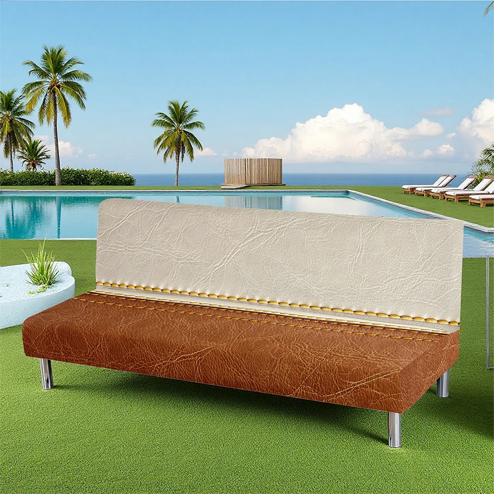 Tropical Poolside Style Summer Outdoor Sofa Bed Cover, Elastic Fitted, Waterproof & Pet - Friendly, Machine