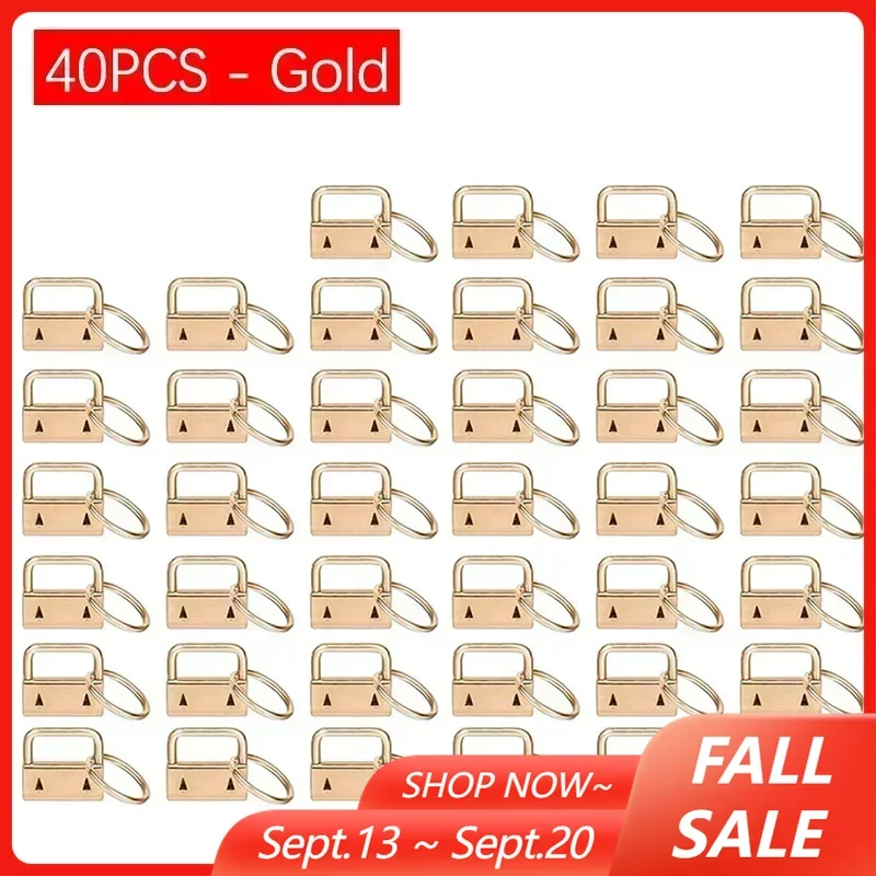 40PCS/Set Webbing Tail Clip Key Fob 25mm Keychain Split Ring For Wrist Wristlets Cotton Tail Clip Hardware Accessories