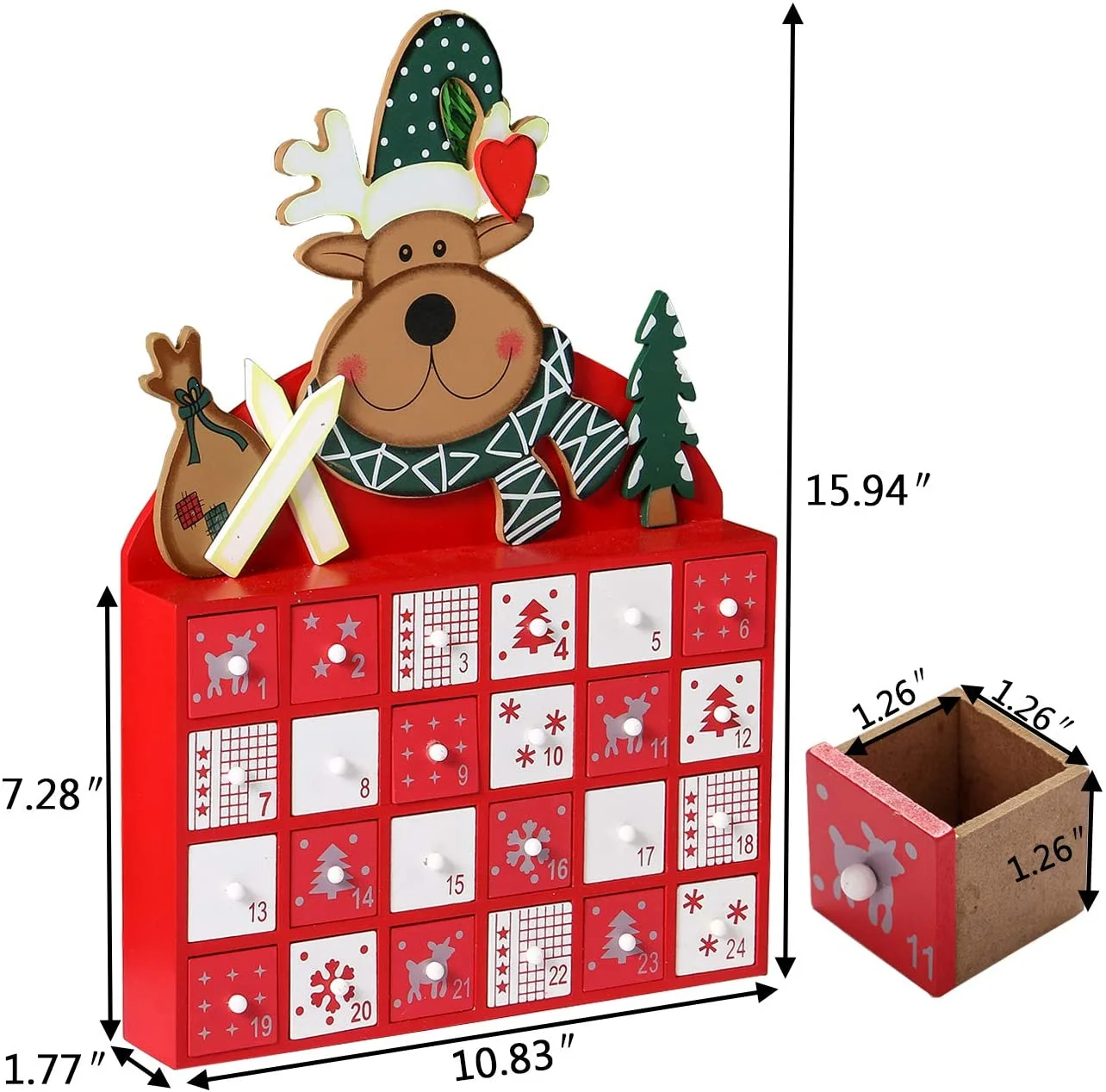 Dropshipping Christmas Wooden Advent Calendar with Drawers 24 Day Countdown Cute Holiday Decoration Handmade Christmas Gift