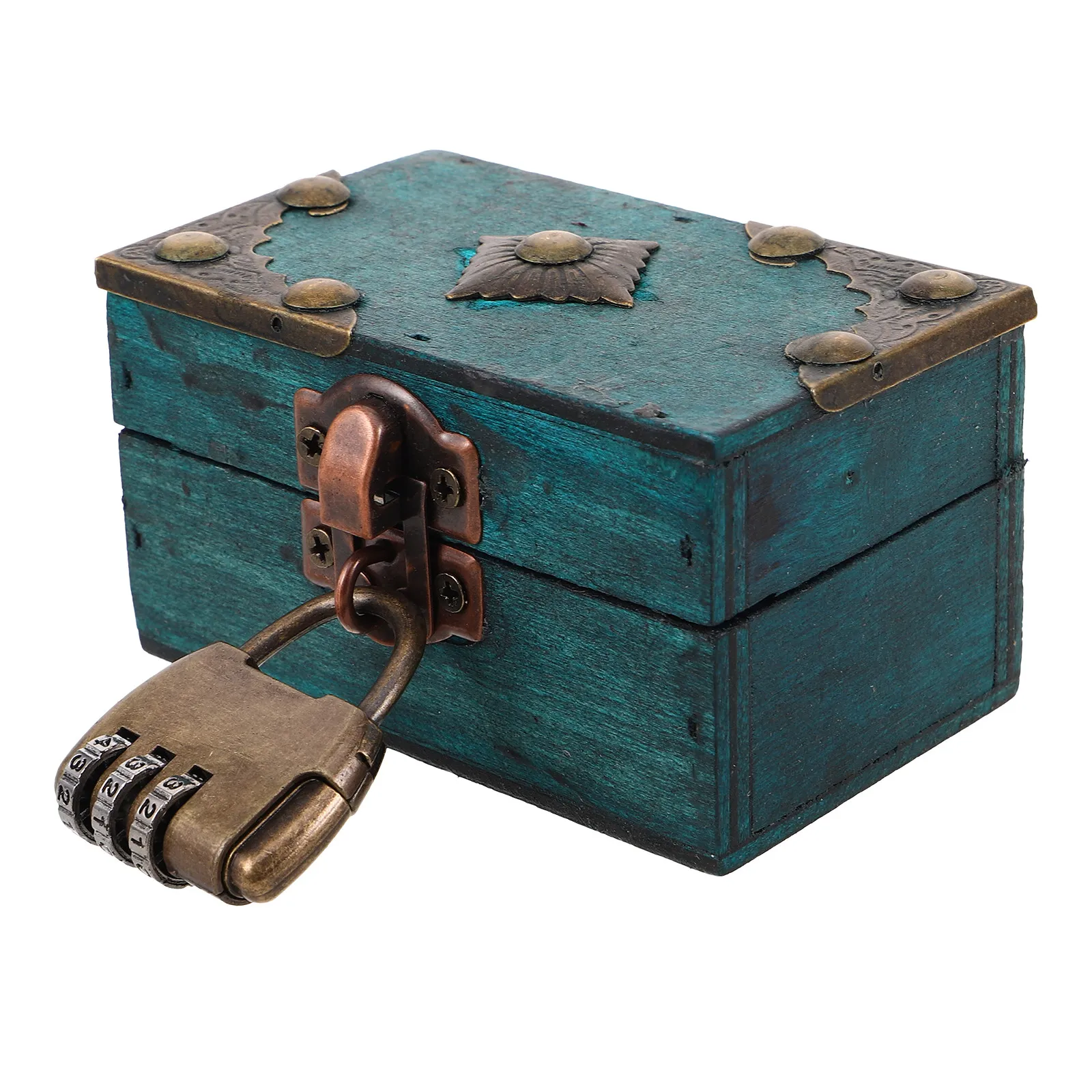 

Vintage Wood Jewelry Retro Treasure Chest 9x5.5x5cm Small Desktop Storage Chest Jewelry Organizer Desktop Storage Box
