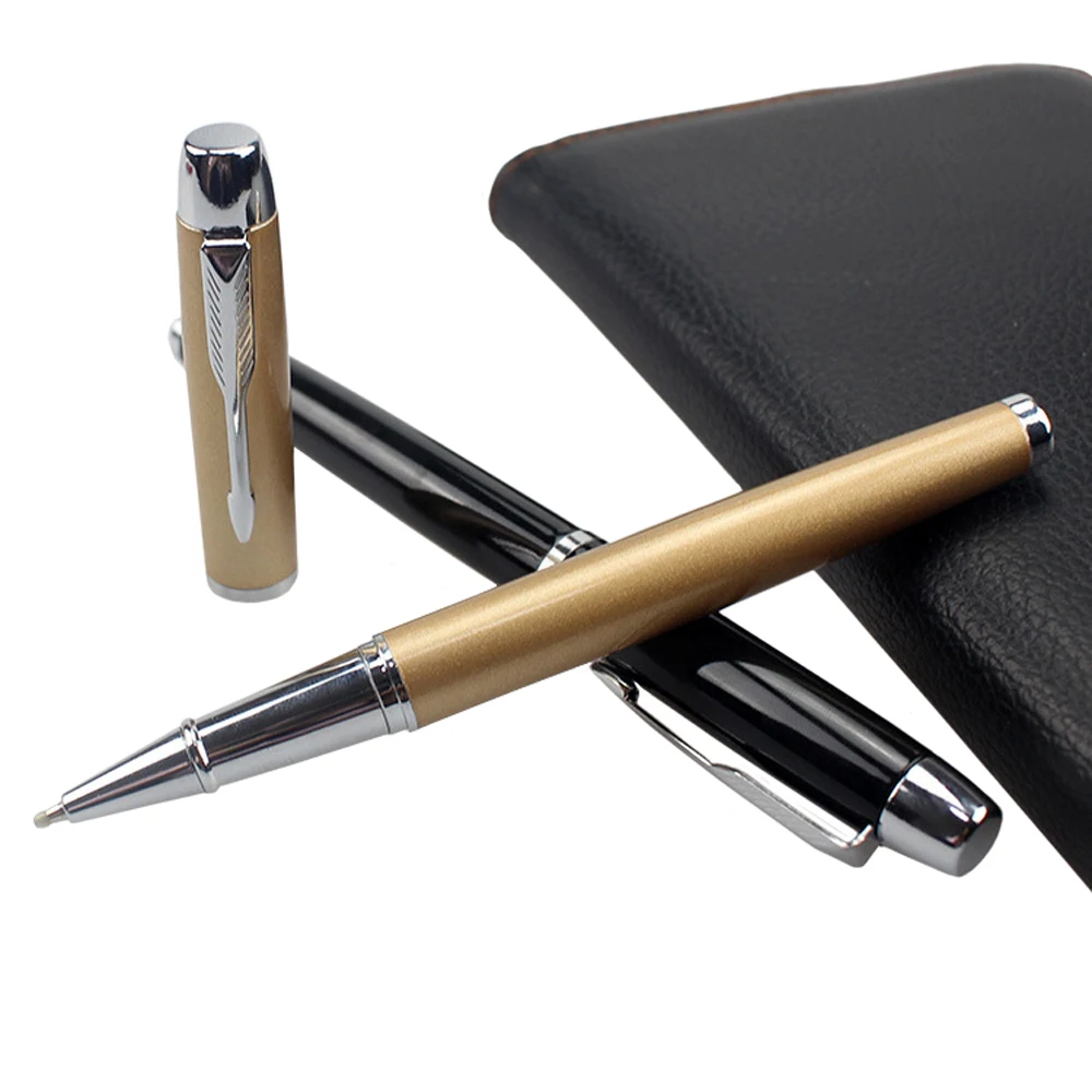 1 + 4 Stücke Büro Schule Kugelschreiber Metallstift Luxus Metall Gelstifte & Minen Set Geschenk 0,5mm Blau Schwarz Tintenroller – Detail 10