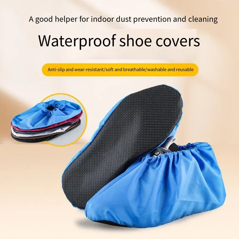 Adult Thickened Waterproof Shoe Covers Men Women Non-Slip Washable Home Shoe Protectors for Repeated Use