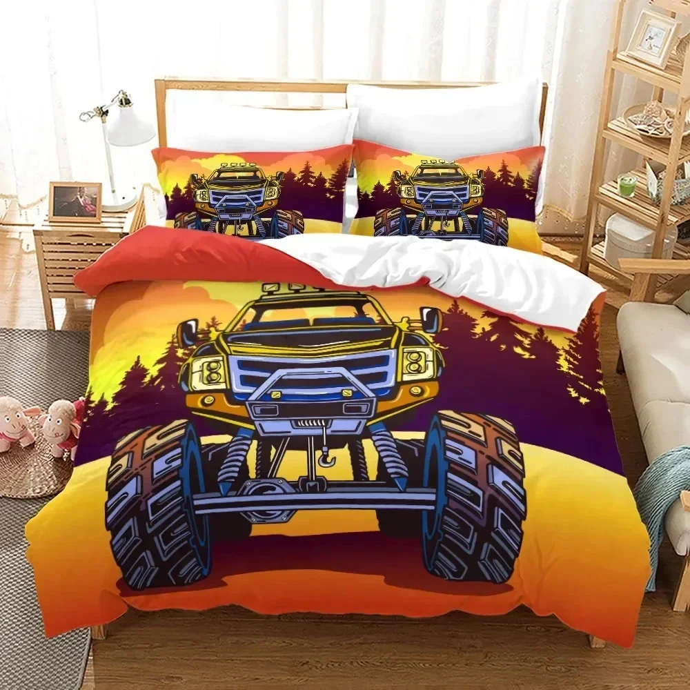 3D Print Monster Jam Bedding Set Duvet Cover Bed Set Quilt Cover Pillowcase Comforter king Queen Size Boys Adult Bedding Set