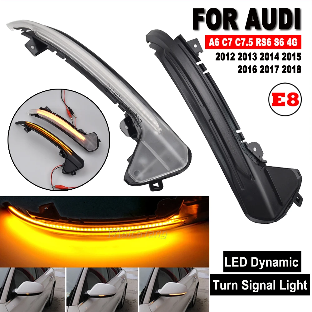 2 uds para Audi A6 C7 C7.5 RS6 S6 4G 2012-2018 LED espejo retrovisor lateral dinámico luz de señal de giro secuencial