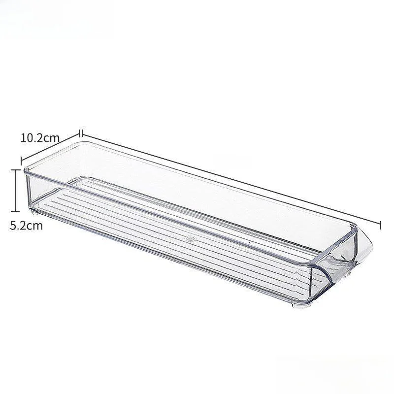 

Kitchen Fridge Plastic Storage Box Rectangular Narrow Long Food Grade Transparent PP Keeping Container Home Organizer