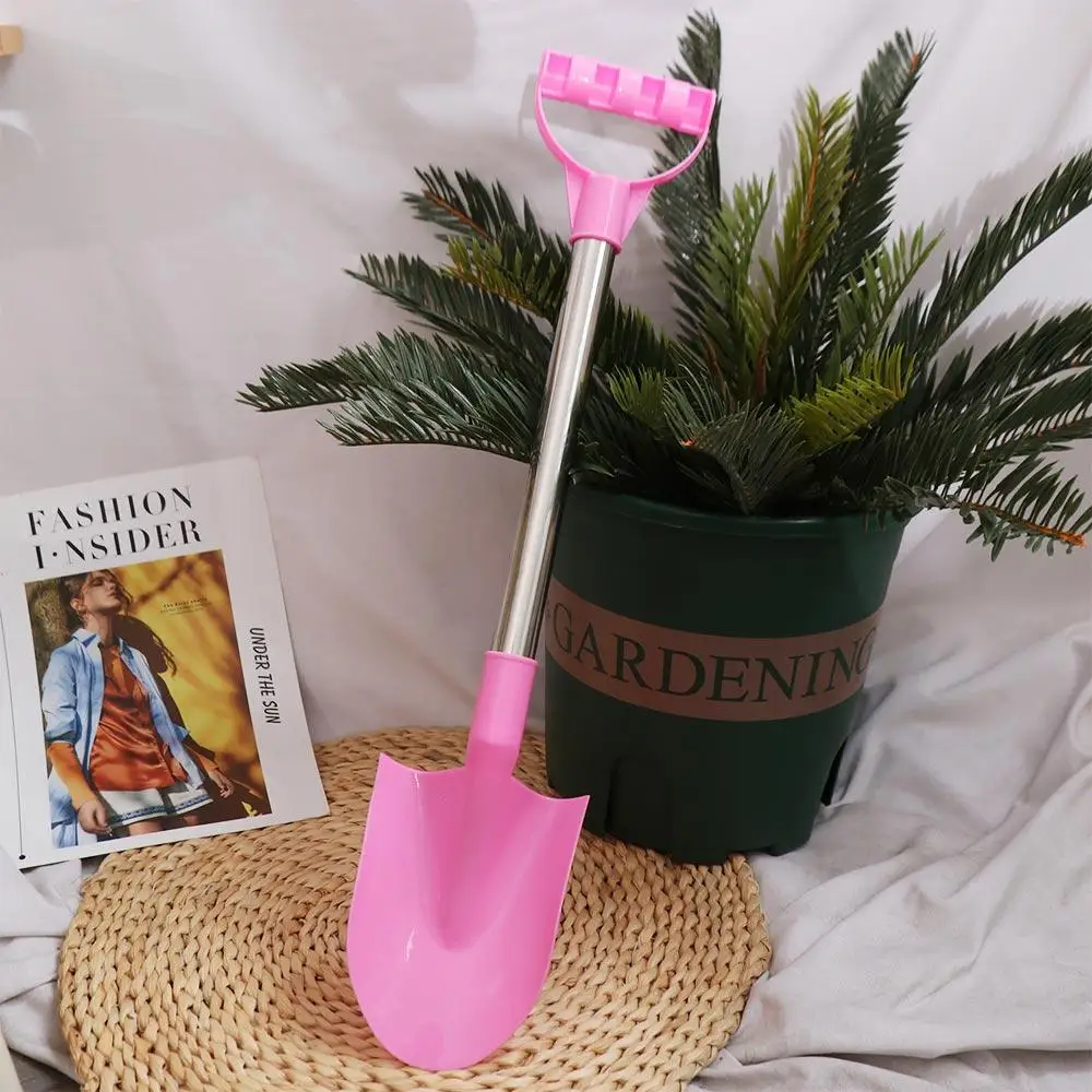 Pelle de plage pointue en acier inoxydable pour le jardinage, outils de creusement de sable, pelle à vec, maison de jeu en plastique, jouet d'été