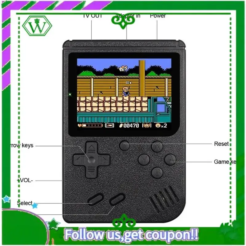 Reliable-400-In-1 Video Game Console Retro Mini Game Plyer 3.0 Inch Color Pocket TV Game Console Dual Handheld Gamer Player Reus