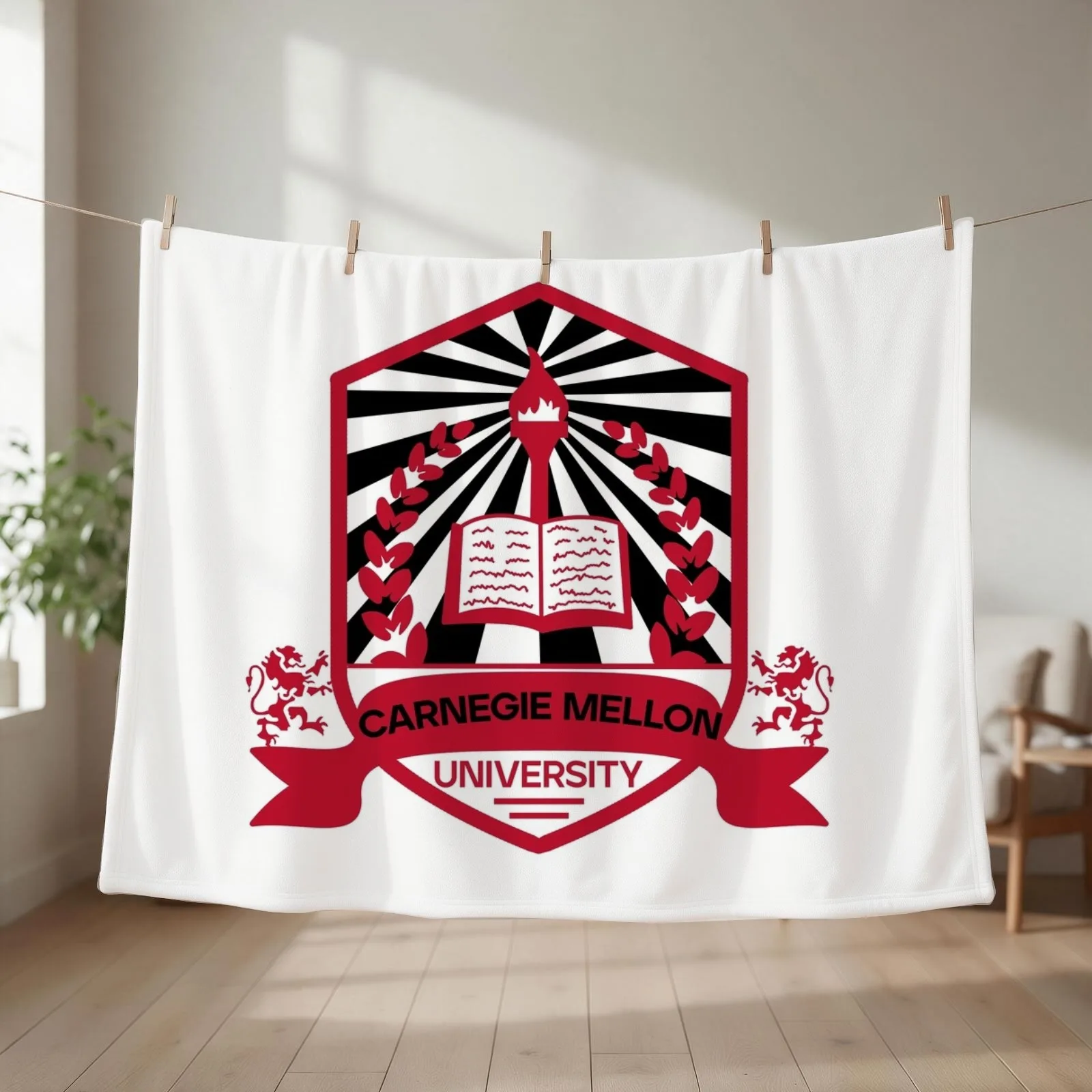 Carnegie Mellon Throw Blanket couch cozy soft plush fuzzy picnic outdoor blanket