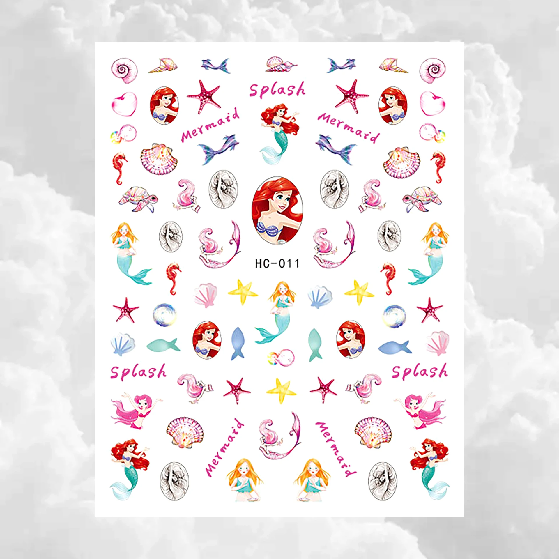 Disney Cartoon 3D Adhesive Nail Stickers Nail Art Supplies Mickey Mouse Stitch Mermaid Nail Decal Stickers Nail Decoration
