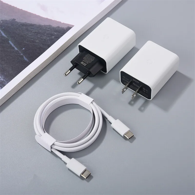 محول السفر لجوجل ، شاحن سريع 30 واط ، شحن سريع ، كابل USB C إلى النوع C ، جوجل بيكسل 7 ، 6 ، 5 برو ، 6A ، 5A ، 4A ، EU ، US ، المملكة المتحدة