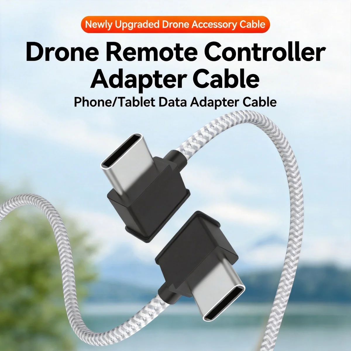 15cm Tablet Phone Extend Cable Drone Accessories Nylon Braided Remote Controller OTG Data Cable for DJI Mini 2 Mavic Air 2