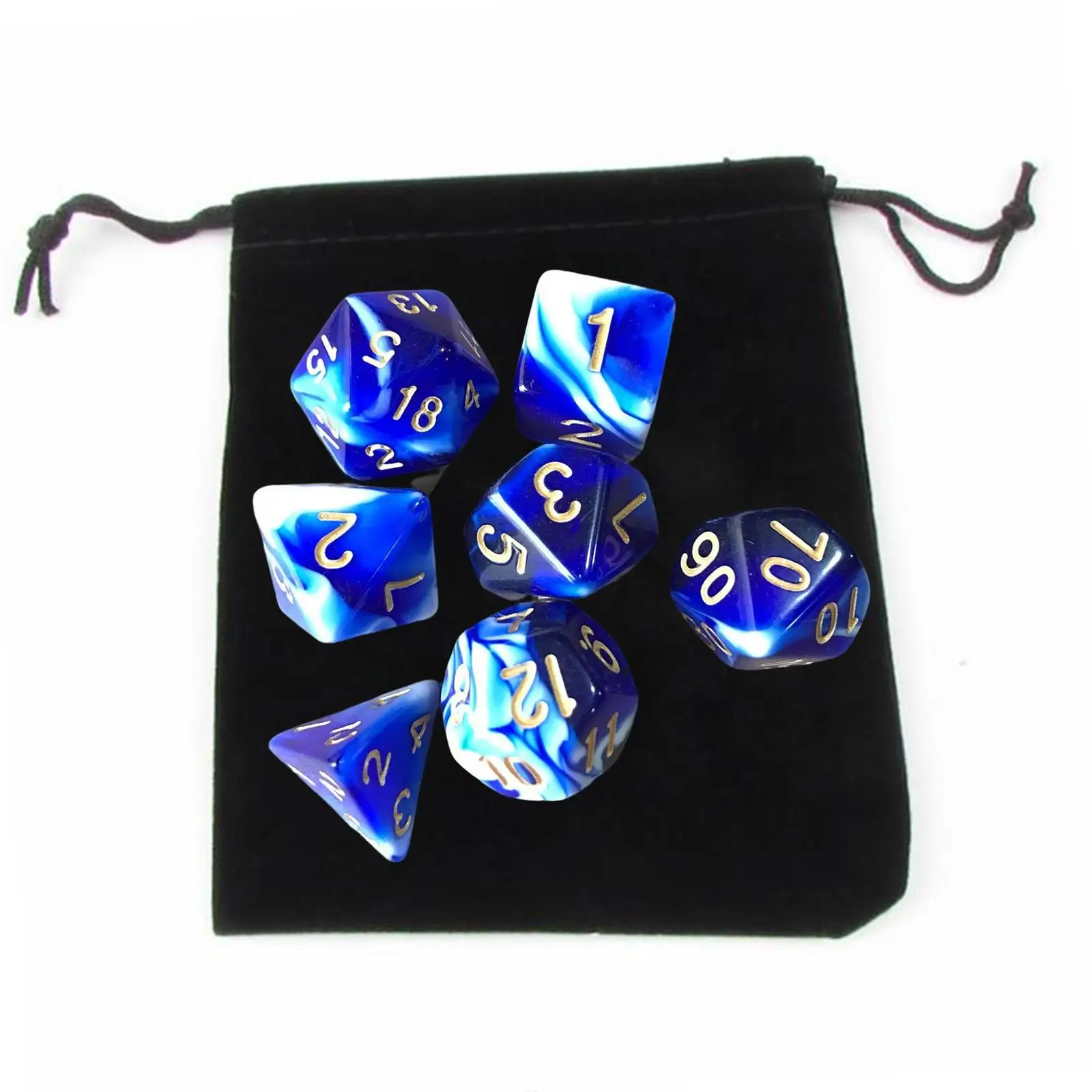 3x Acrylic Polyhedral Dices Set D8 D10 D12 D20 for Role Playing Table Games