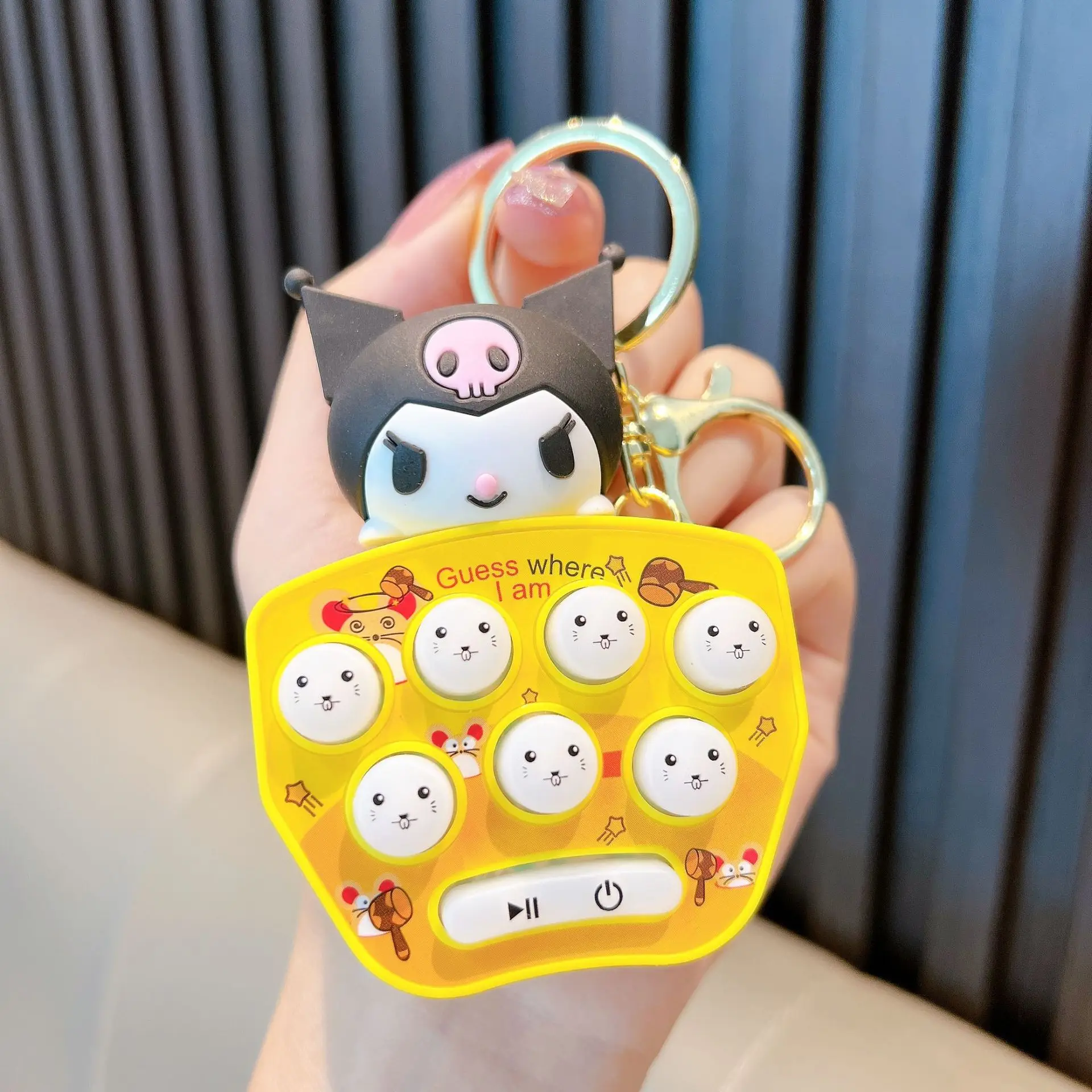 Sanrio Creative Kids Hand-Held Puzzle Game Gopher Machine Keychain Kawaii Hellokitty Cinnamoroll My Melody Children Toy Gift