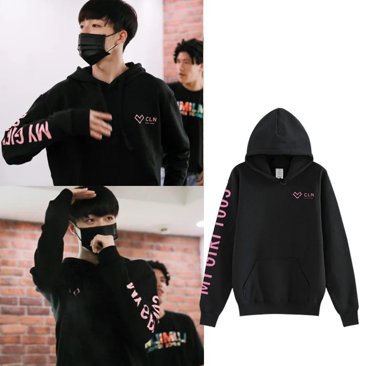 

Толстовка Chen Li Nong My Girl Concert Fce Lined Hoodie Jaet свободного кроя из хлопка, уличный стиль, с длинными рукавами, круглым вырезом