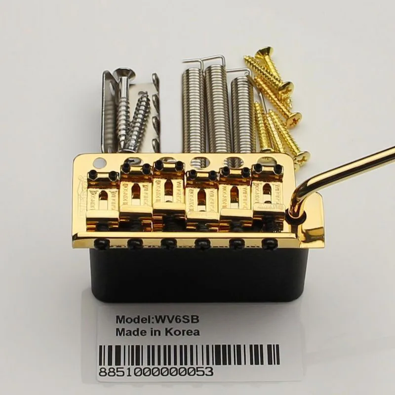 Wilkinson WV6SB Tremolo Bridge STEEL BLOCK Vintage STEEL SADDLE From Korea in Chrome/Gold