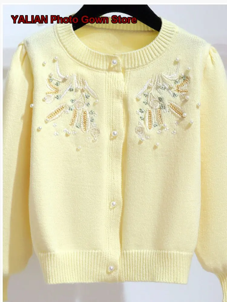 Girls Knit Cardigan Spring Stylish Thin Jacket Little Girls