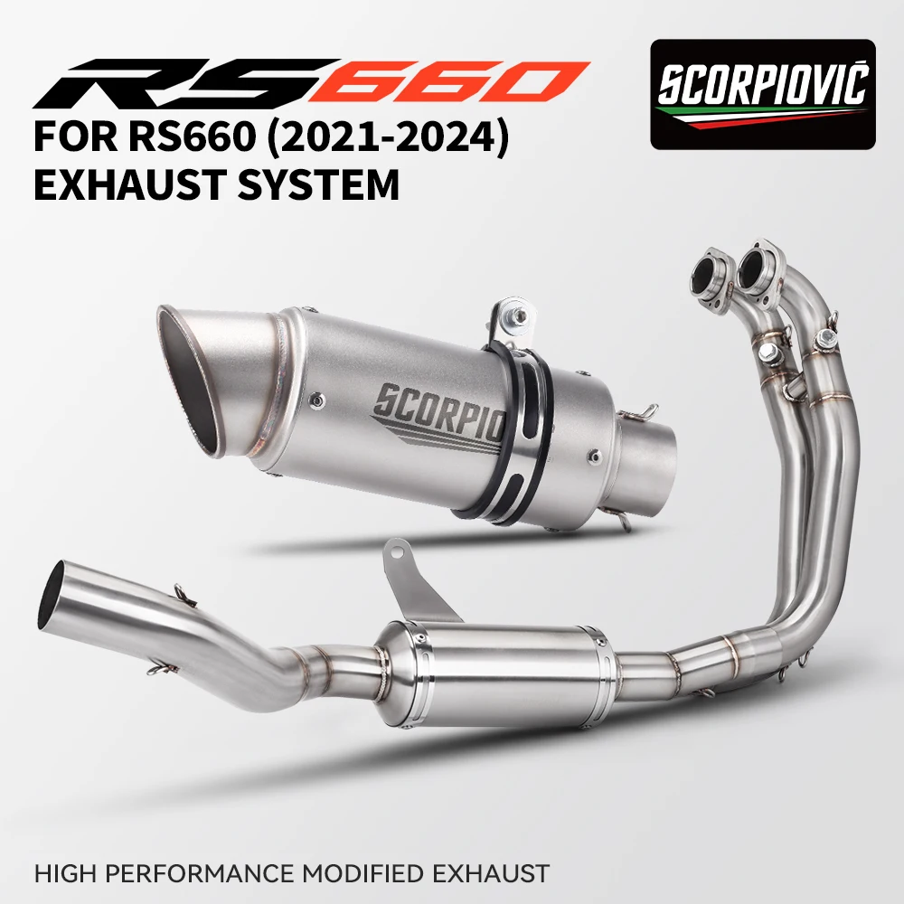 

Motorcycle Exhaust System Slip On Muffler Front Link Pipe For RS660 Tuono 660 2021-2023