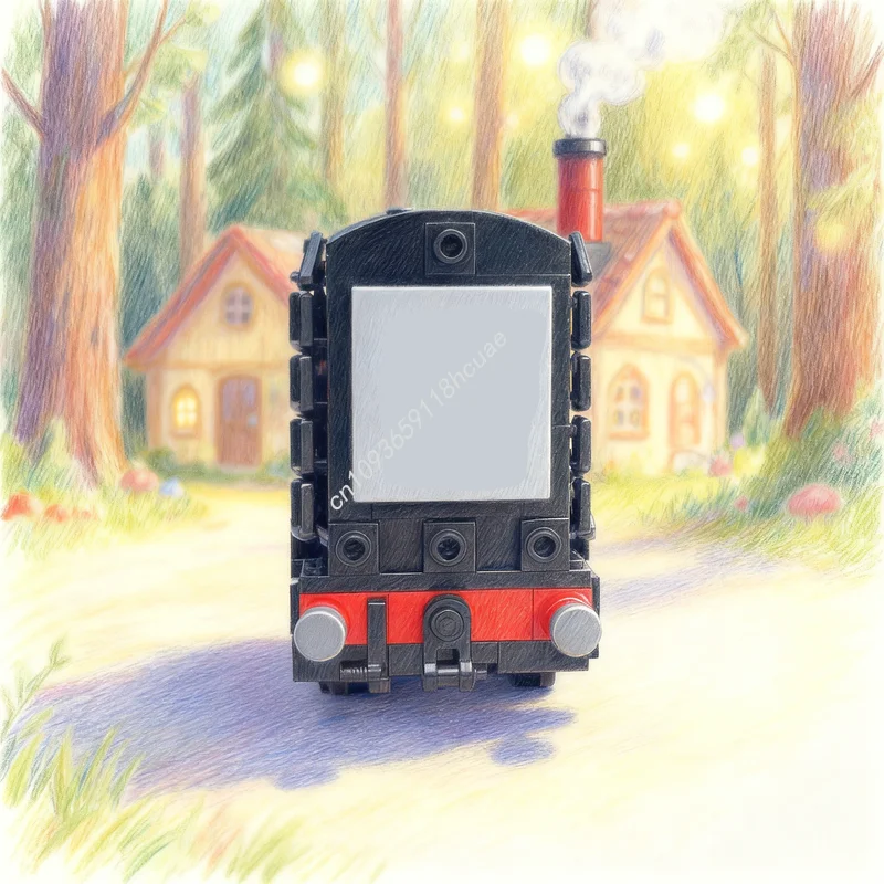 

386 шт. MOC модель поезда дизельного двигателя, строительные блоки, архитектурная игрушка, сделай сам, рождественский подарок, сборка, образовательный кирпич, детская креативная идея