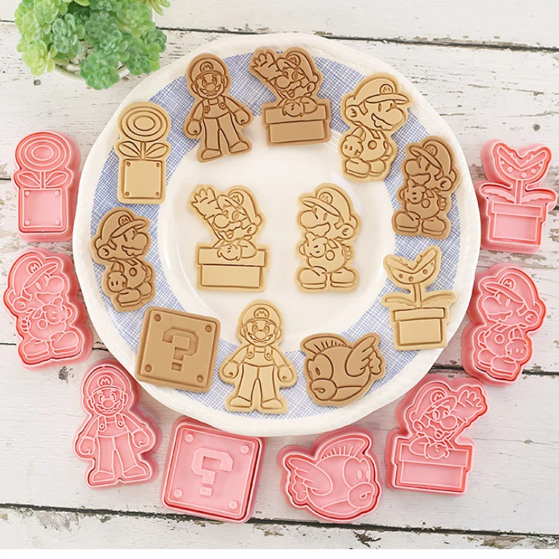 8pcs/set Cookie Cutters Animal Dog Type Stamp Embosser for Biscuit Pastry Bakeware Baking Cookies Molds Kitchen Accessories