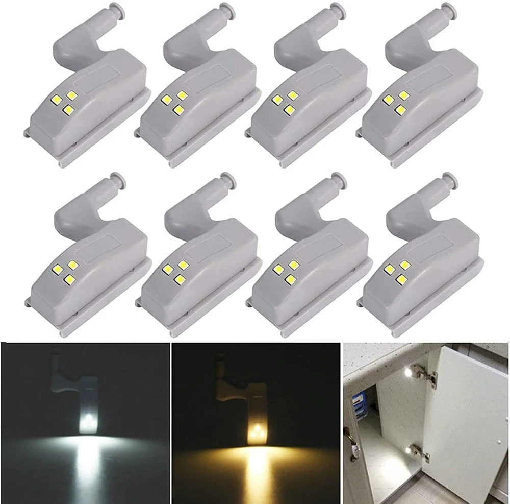 

1-20Pcs Universal LED Inner Hinge Lamp Wardrobe Cupboard Sensor Light Cabinet Induction Lights Bedroom Kitchen Closet Night Lamp